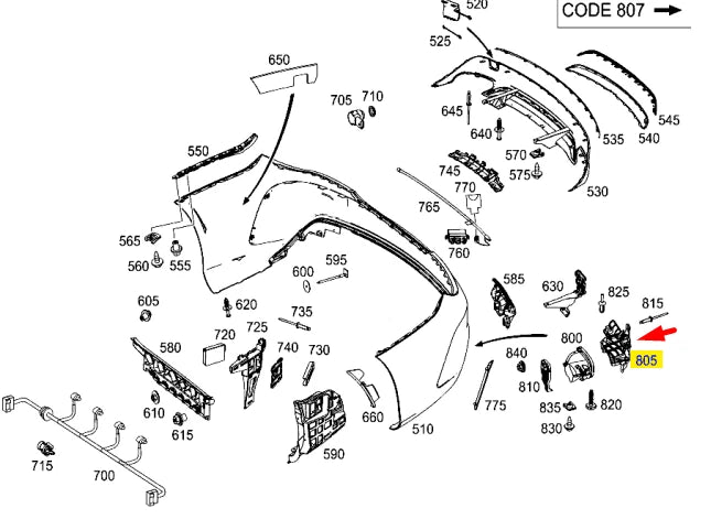 NEW MERCEDES-BENZ CLA COUPE C117 RIGHT EXHAUST TIP BRACKET A1178850201