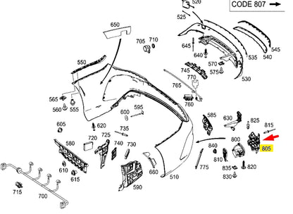 NEW MERCEDES-BENZ CLA COUPE C117 RIGHT EXHAUST TIP BRACKET A1178850201