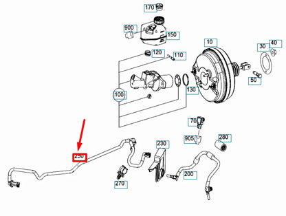 NEW MB S W222 BRAKE BOOSTER ENGINE CONNECTING POINT LINE LHD A2224301429