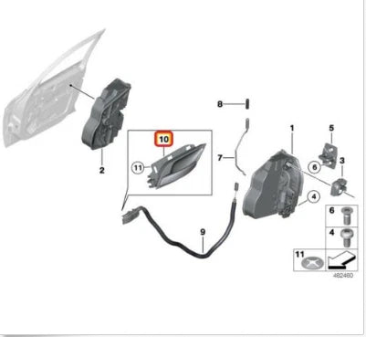 NEW BMW X1 E84 INNER INSIDE RIGHT DOOR HANDLE 51412991954 ORIGINAL