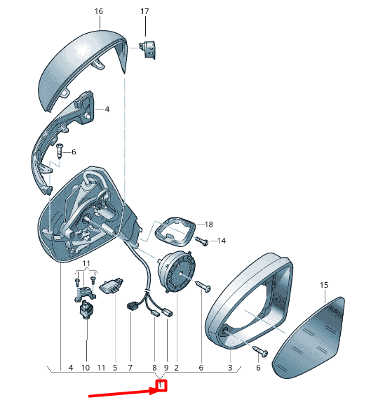 new volkswagen passat b8 3g right side outside mirror rhd 3g2857508fn9b9