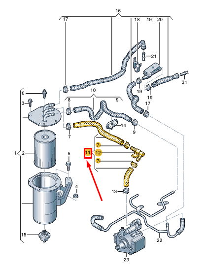new vw golf cd mk8 fuel line 5wa130307n original