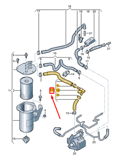 new vw golf cd mk8 fuel line 5wa130307n original