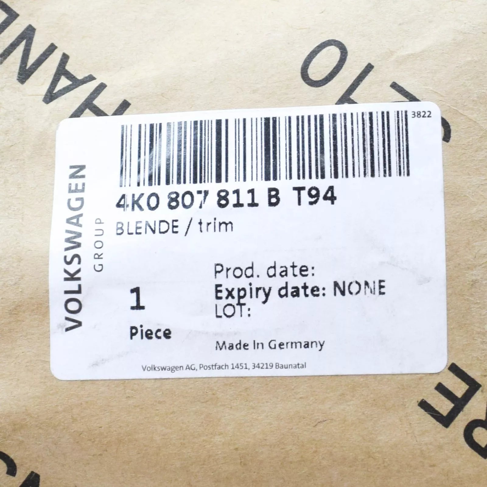 NEW AUDI A6 C8 LEFT EXHAUST PIPE TIP TRIM 4K0807811BT94 ORIGINAL