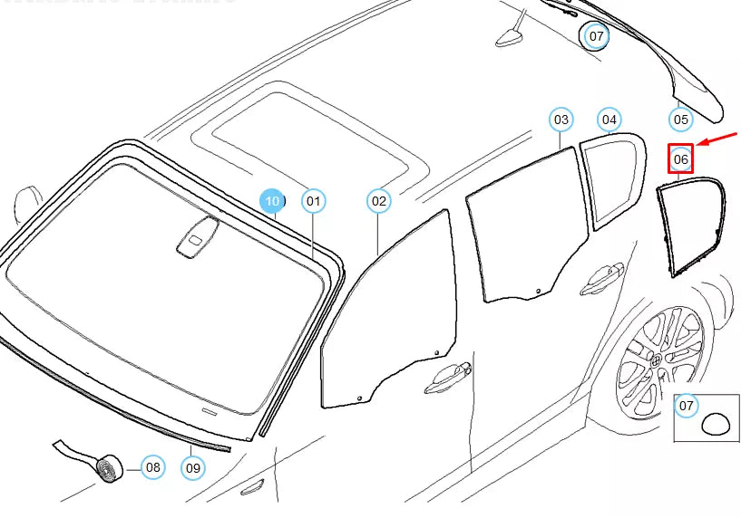 NEW BMW 1 E87 SEAL REAR RIGHT SIDE WINDOW 51357119456 ORIGINAL