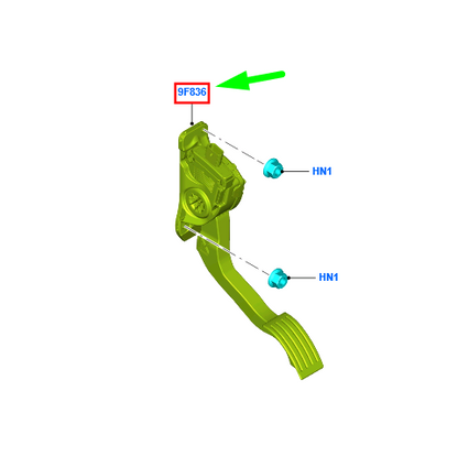 new ford grand c-max mk2 accelerator pedal rhd f1dc-9f836-ba 1872206 original