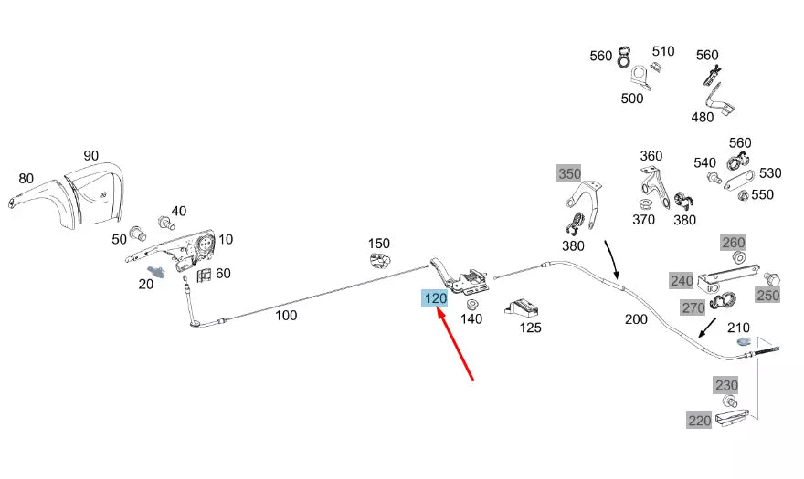 NEW MB SPRINTER W907 HAND BRAKE CABLE ADJUSTMENT A9064200238 ORIGINAL