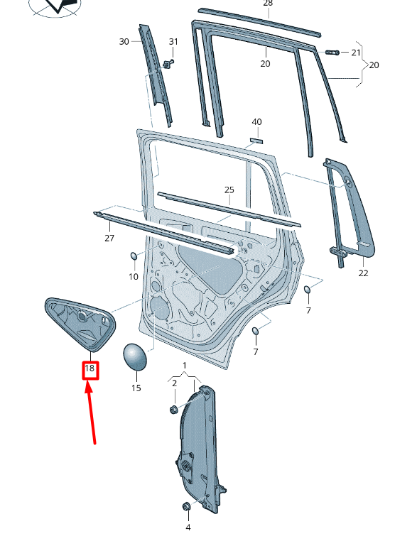 NEW VOLKSWAGEN T-ROC A11 REAR RIGHT DOOR INNER PANEL TRIM 2GA839916B ORIGINAL