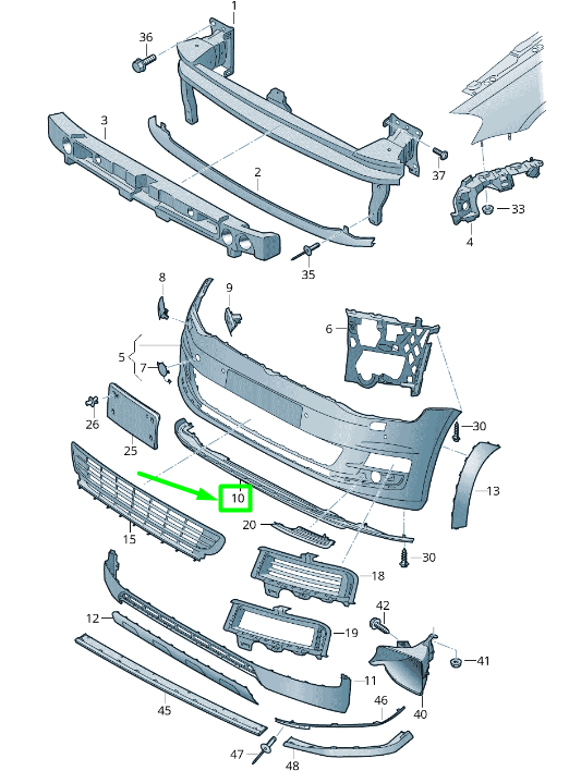 new vw golf 5g mk7 front bumper lower spoiler retainer 5g0805915p9b9 original