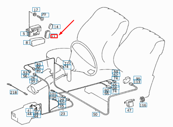 NEW MB S W126 FRONT RIGHT SEAT BACKREST ADJUSTER KNOB A0008210858 ORIGINAL