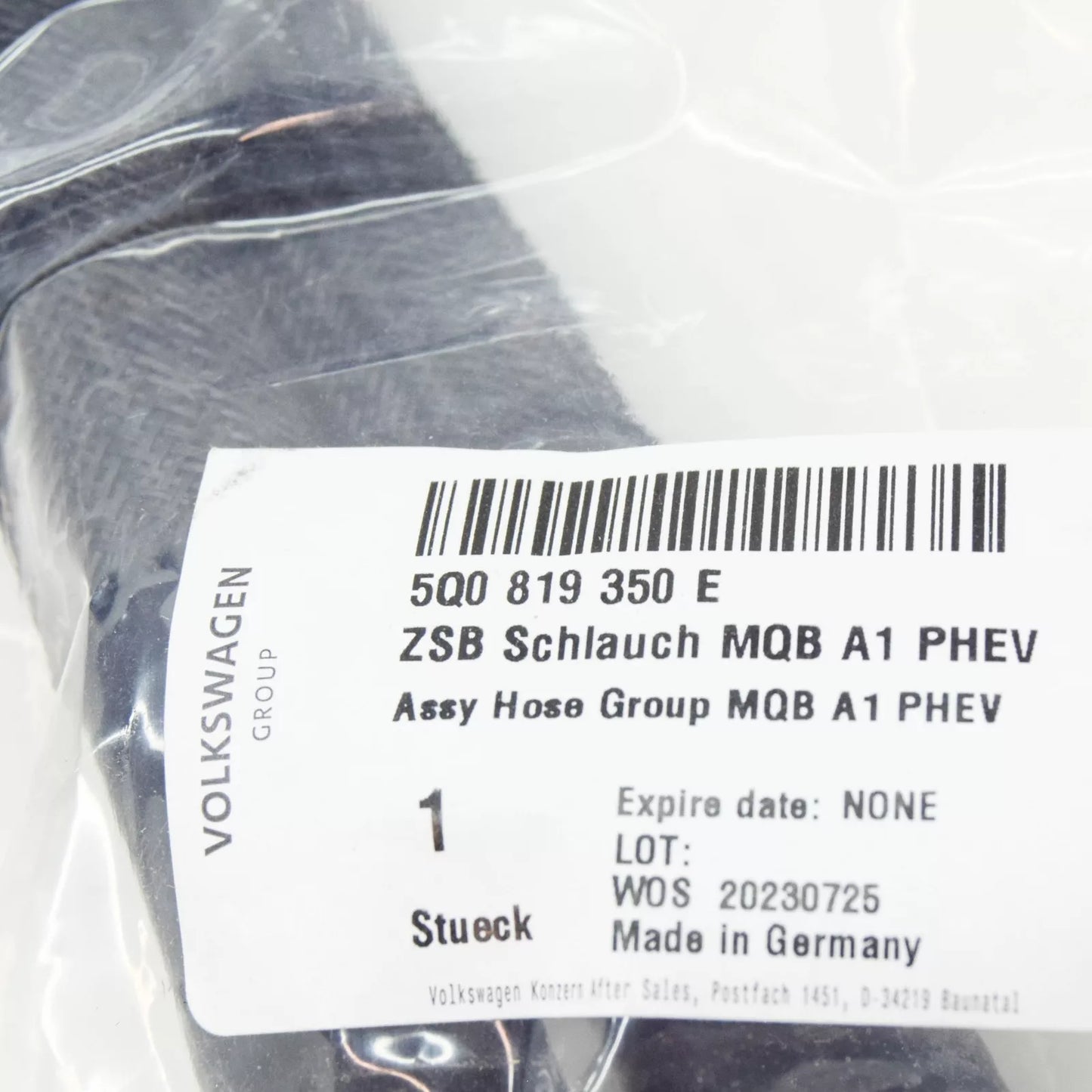 NEW VW GOLF VII 5G MK7 AUXILIARY HEATER COOLANT HOSE 5Q0819350E ORIGINAL