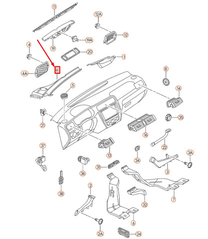 NEW VW JETTA A6 LEFT COWL WATER DEFLECTOR COVER LHD 5C7819403A9B9