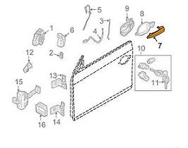 NEW BMW 5 E60 FRONT LEFT EXTERIOR DOOR PULL HANDLE 51216961443 ORIGINAL