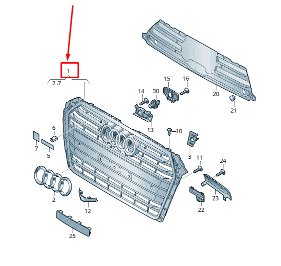 new audi a4 avant b9 radiator grille 8w0853651cbsjz 8w0853651cb sjz original