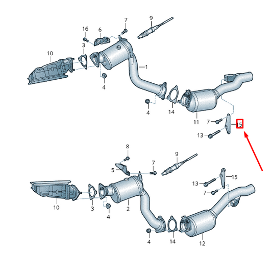 NEW VW TOUAREG 7P MK2 EXHAUST FRONT SILENCER SUPPORT 7P0253047D ORIGINAL