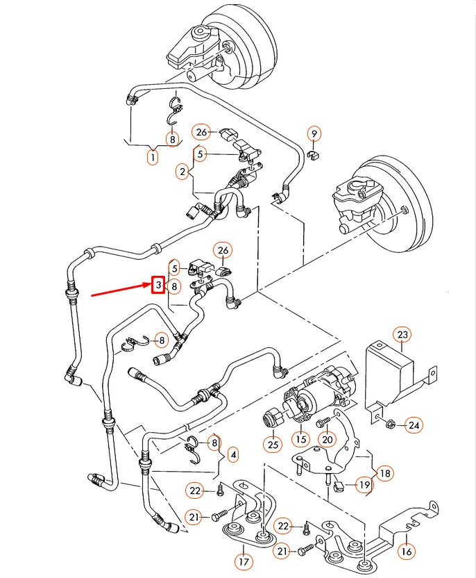 NEW AUDI A3 SPORTBACK 8P VACUUM PIPE WITH NON-RETURN VALVE 1K0612041CS ORIGINAL