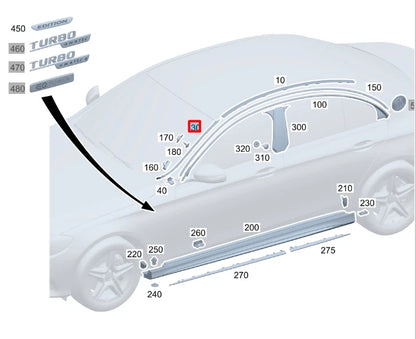 NEW MB CLA COUPE C118 WINDSHIELD LEFT VERTICAL TRIM A1186904900 ORIGINAL