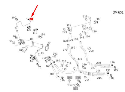 NEW MB CLA C117 DOWNSTREAM CATALYTIC CONVERTER LAMBDA SENSOR A0005424304