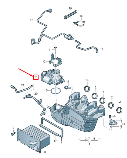 new volkswagen caddy 2k mk3 throttle valve adapter 03f133062 original