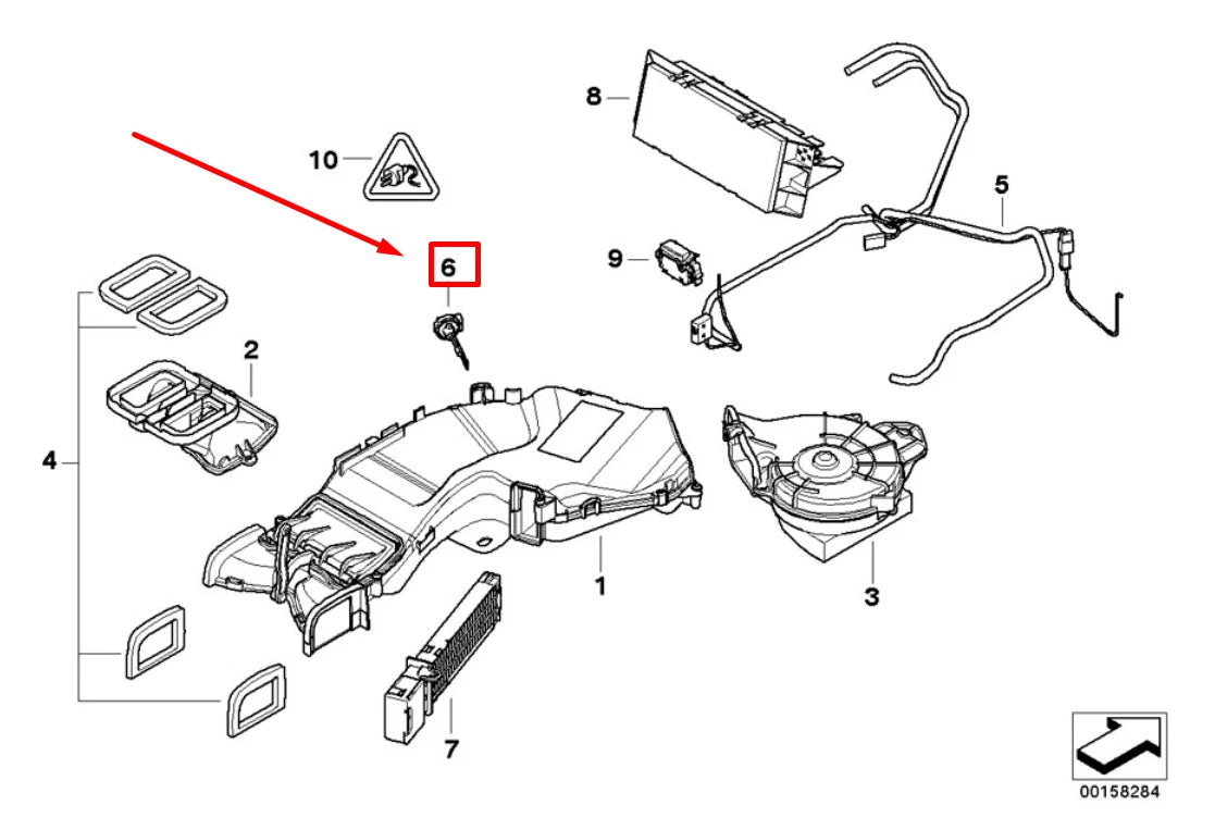 NEW BMW 5 E60 CLIMATE CONTROL TEMPERATURE SENSOR 6929095 64116929095 ORIGINAL