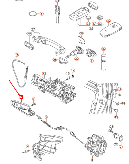 NEW VW PASSAT B6 FRONT RIGHT DOOR INNER ACTUATOR RHD 3C2837114DZNX ORIGINAL
