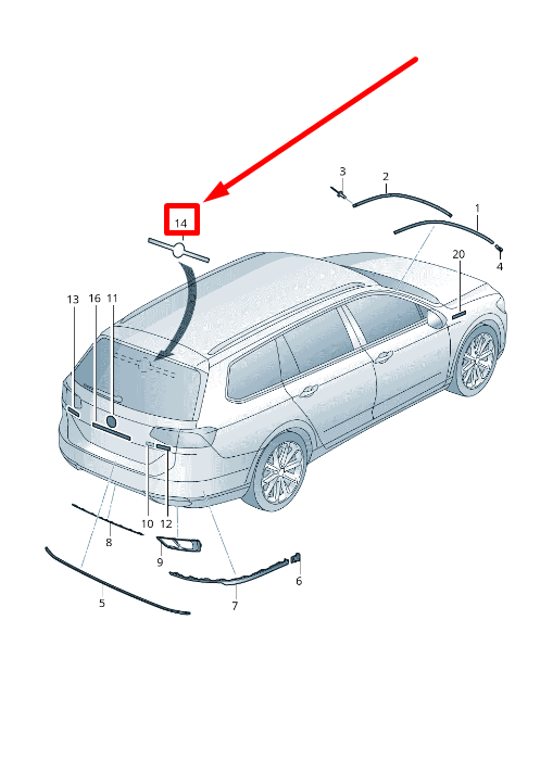 new vw passat b6 3c2 rear window inscription 3g9853279 original