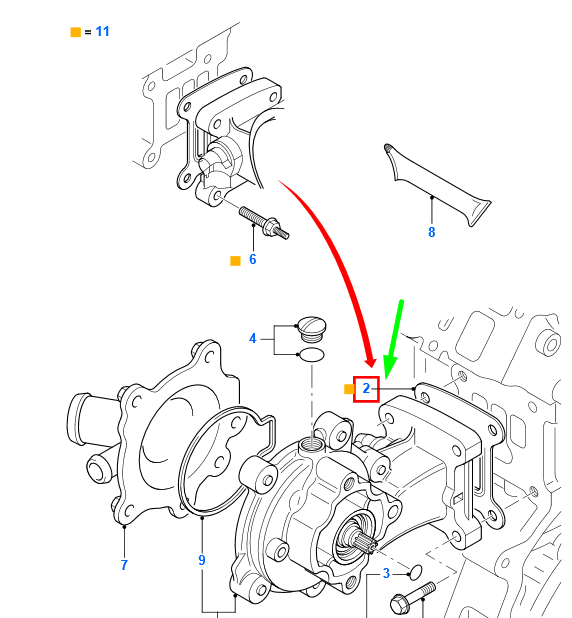 new ford mondeo mk2 water pump gasket seal xs7q-8507-aa 1116916 original