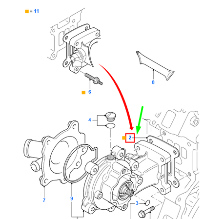 new ford mondeo mk2 water pump gasket seal xs7q-8507-aa 1116916 original
