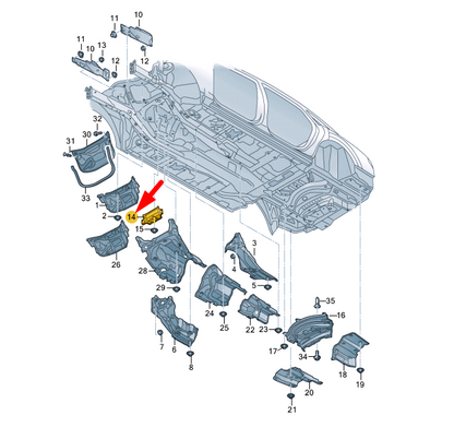 NEW AUDI A8 4N D5 FLOOR PAN HEAT SHIELD 4N0825623B ORIGINAL