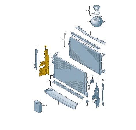 NEW VOLKSWAGEN TIGUAN AD RIGHT RADIATOR AIR GUIDE 5NN121284AP ORIGINAL