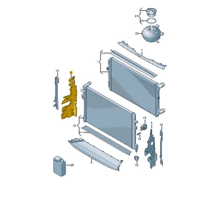 NEW VOLKSWAGEN TIGUAN AD RIGHT RADIATOR AIR GUIDE 5NN121284AP ORIGINAL