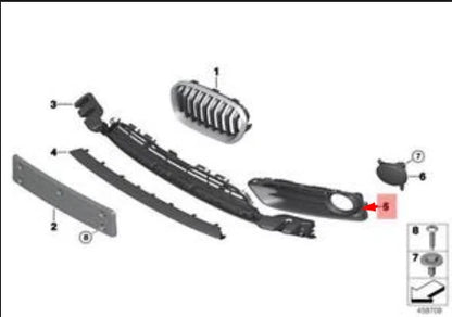 NEW BMW 1 F21 FRONT BUMPER LEFT FOG LIGHT GRILLE 51117371667 ORIGINAL