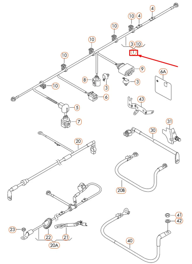 NEW AUDI A3 8P THREE-PHASE ALTERNATOR WIRING HARNESS 1K0971349CR ORIGINAL