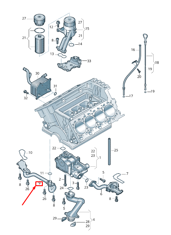 new audi q7 4l engine oil pipe 079115278q original