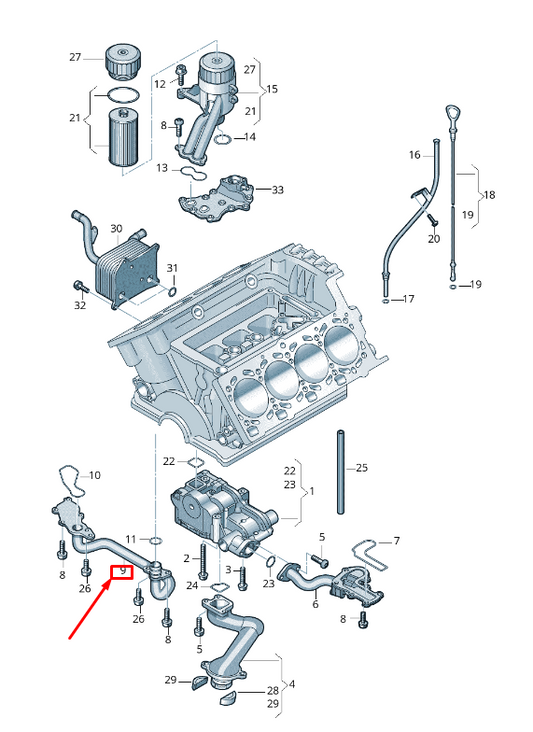 new audi q7 4l engine oil pipe 079115278q original