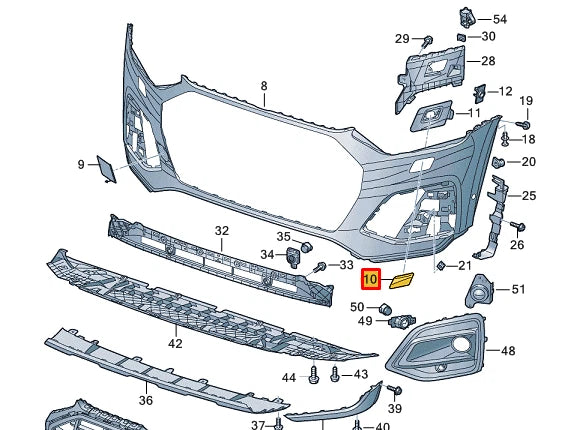 NEW AUDI Q5 FY FRONT RIGHT HEADLIGHT WASHER COVER CAP 80A807754GGRU ORIGINAL