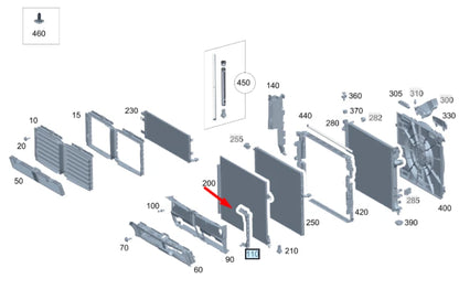 NEW MERCEDES-BENZ GLE W167 RIGHT SIDE RADIATOR BRACKET MOUNT A1675041400