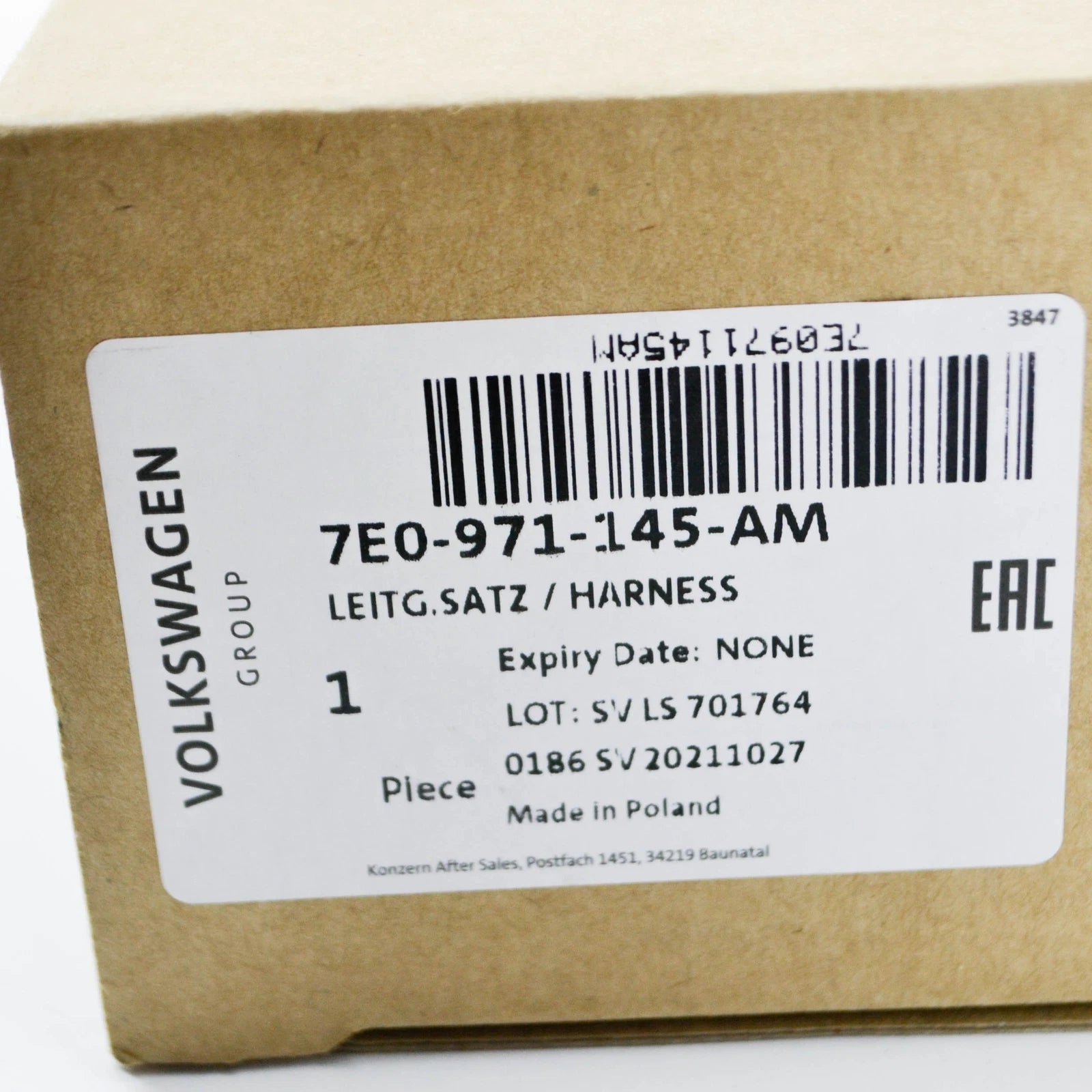 NEW VOLKSWAGEN TRANSPORTER T5 TAILGATE CABLE SET 7E0971145AM