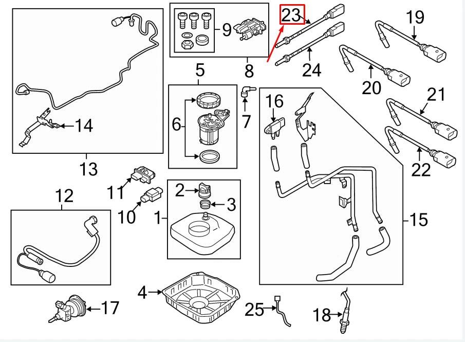 NEW AUDI A4 AVANT B8 FRONT NOX SENSOR WITH CONTROL MODULE 8K0907807N ORIGINAL