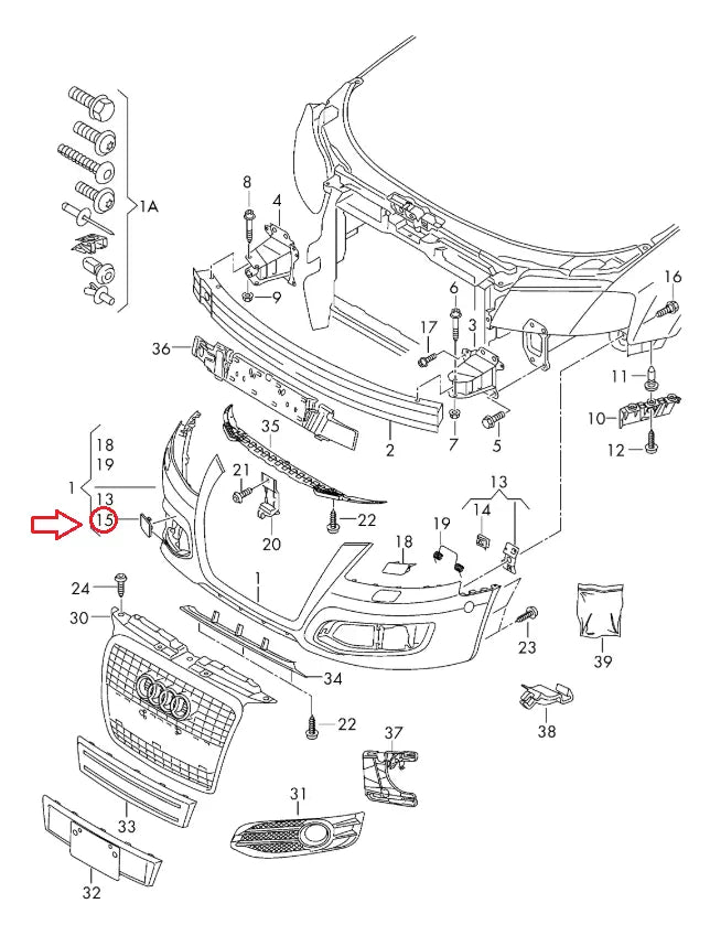 NEW AUDI A3 8P FRONT S-LINE BUMPER TOW HOOK COVER RIGHT 8P0807241CGRU ORIGINAL
