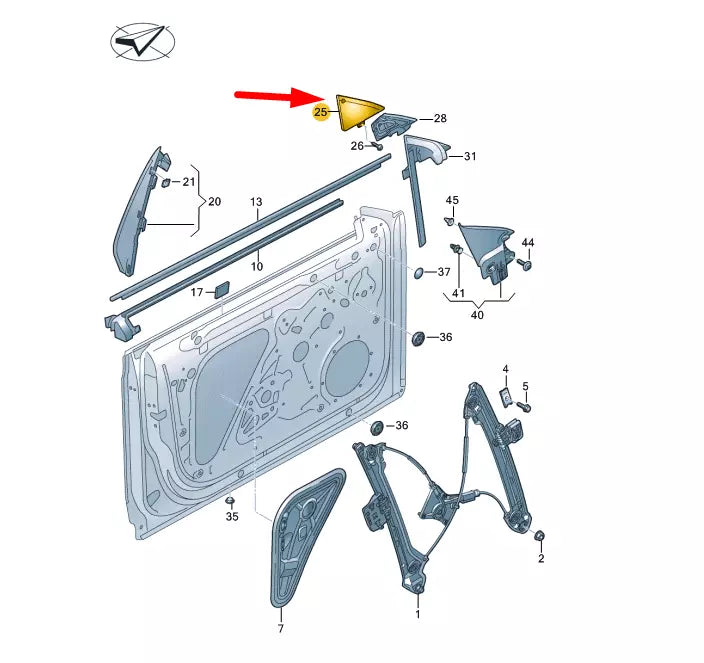 NEW VW ARTEON 3H7 FRONT LEFT DOOR MIRROR CORNER COVER TRIM 3G8837637C ORIGINAL
