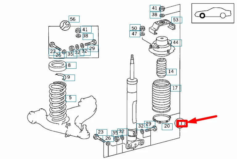 NEW MERCEDES-BENZ SL R129 FRONT SHOCK ABSORBER A1293200730 ORIGINAL