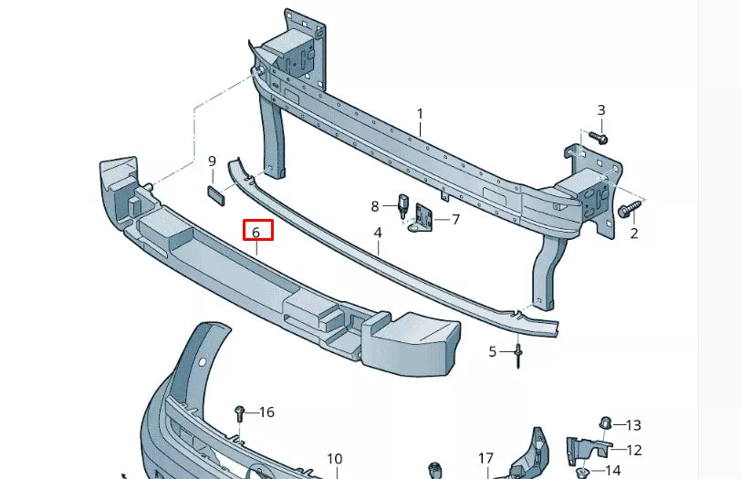NEW VOLKSWAGEN POLO AW FRONT BUMPER FOAM 2G0807248D