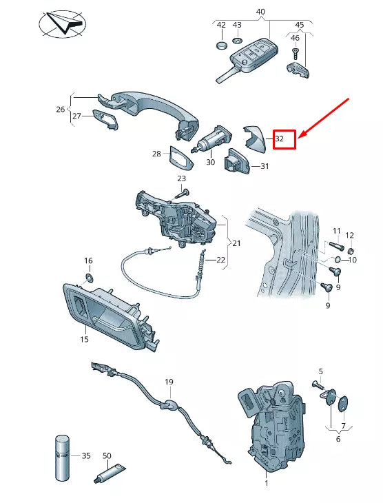 NEW VW TOURAN 5T FRONT LEFT DOOR LOCK COVER 5TA8378793FZ