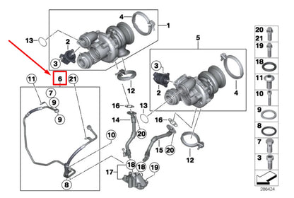NEW BMW X6 E71, E72 ENGINE TURBOCHARGER OIL LINE 7634679 11427634679 ORIGINAL