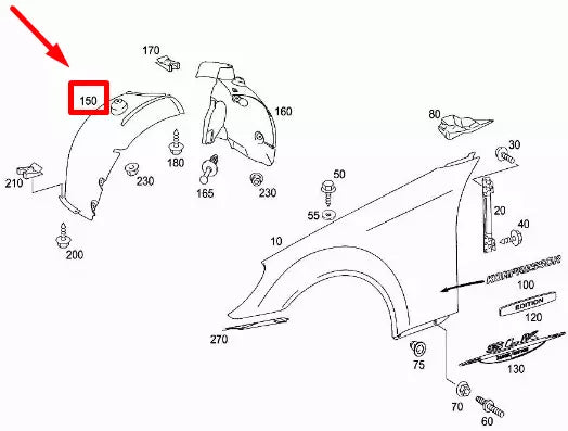 NEW MERCEDES-BENZ SLK R171 FRONT RIGHT FENDER FRONT PART A1716900230 ORIGINAL