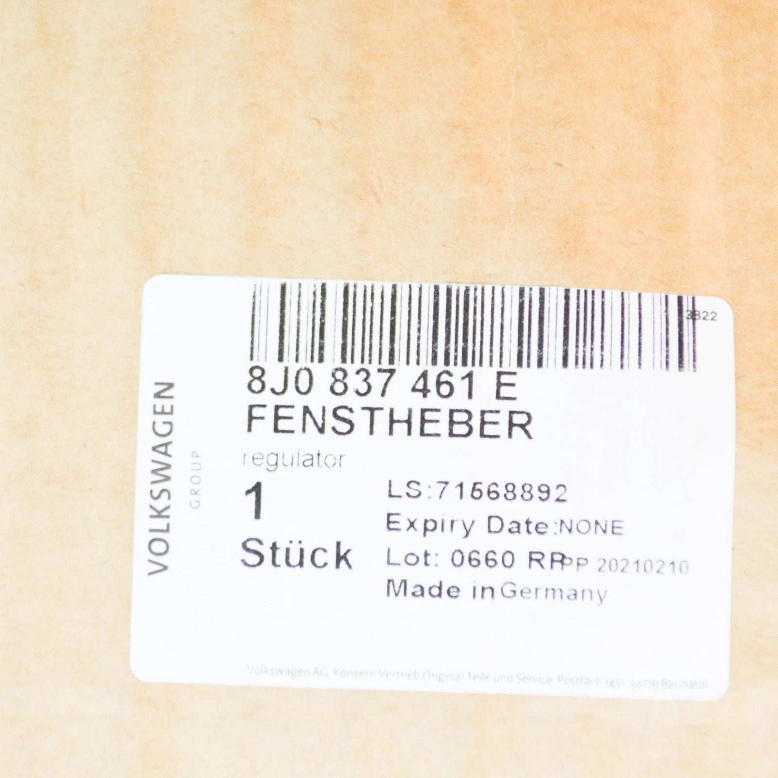 NEW AUDI TT 8J FRONT LEFT WINDOW REGULATOR 8J0837461E ORIGINAL