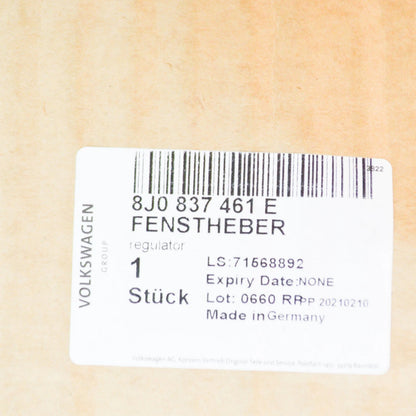 NEW AUDI TT 8J FRONT LEFT WINDOW REGULATOR 8J0837461E ORIGINAL