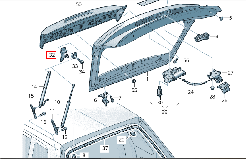 new volkswagen touareg cr7 rear left luggage bracket 760827435b original