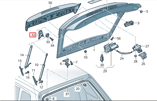 new volkswagen touareg cr7 rear left luggage bracket 760827435b original